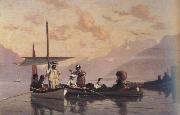 Francois Bocion The Artist with His Family Fishing at the Lake of Geneva (nn02) oil on canvas